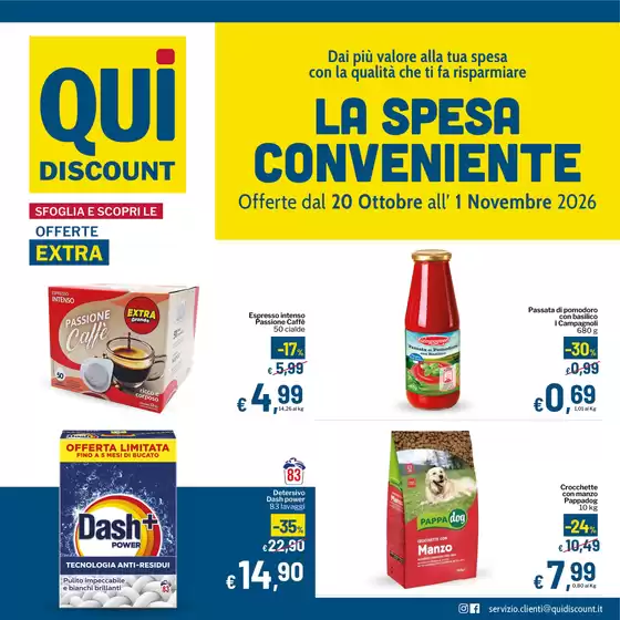Volantino Qui Discount a Fabriano | La spesa conveniente | 2026-10-20T00:00:00.000Z - 2026-11-01T00:00:00.000Z
