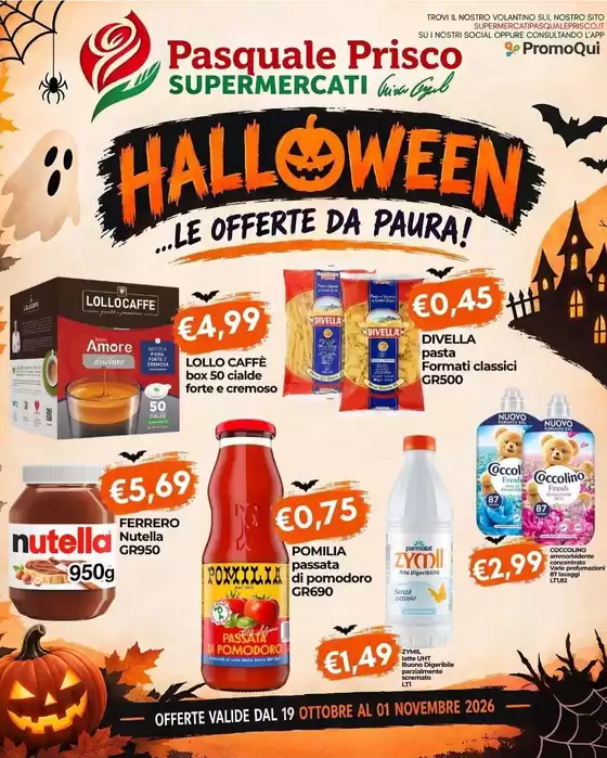 Volantino Supermercati Prisco a Trieste | Halloween le offerte da paura! | 2026-10-19T00:00:00.000Z - 2026-11-01T00:00:00.000Z
