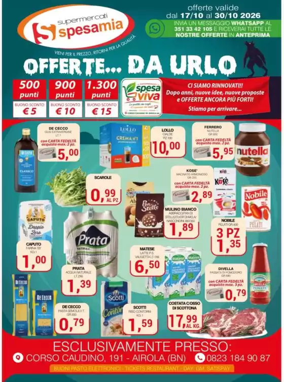 Volantino Supermercati Spesa Mia a Trieste | Offerte... da urlo | 2026-10-17T00:00:00.000Z - 2026-10-30T00:00:00.000Z