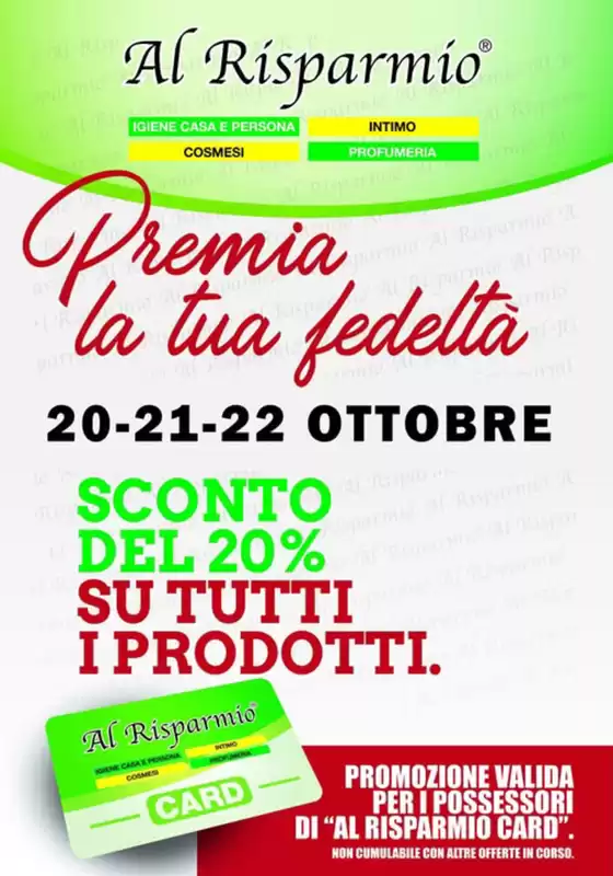 Volantino Al Risparmio | Sconto del 20% | 2026-10-20T00:00:00.000Z - 2026-10-22T00:00:00.000Z