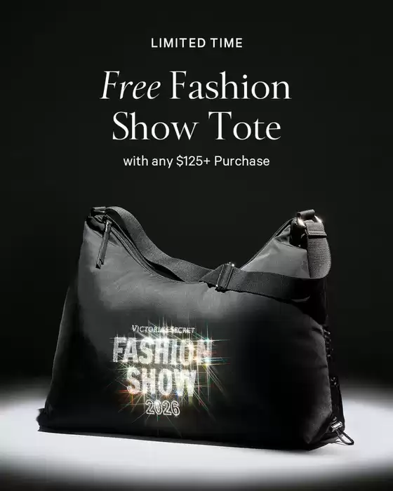 Volantino Victoria's Secret | Free Fashion Show Tote | 2026-10-20T00:00:00.000Z - 2026-10-22T00:00:00.000Z