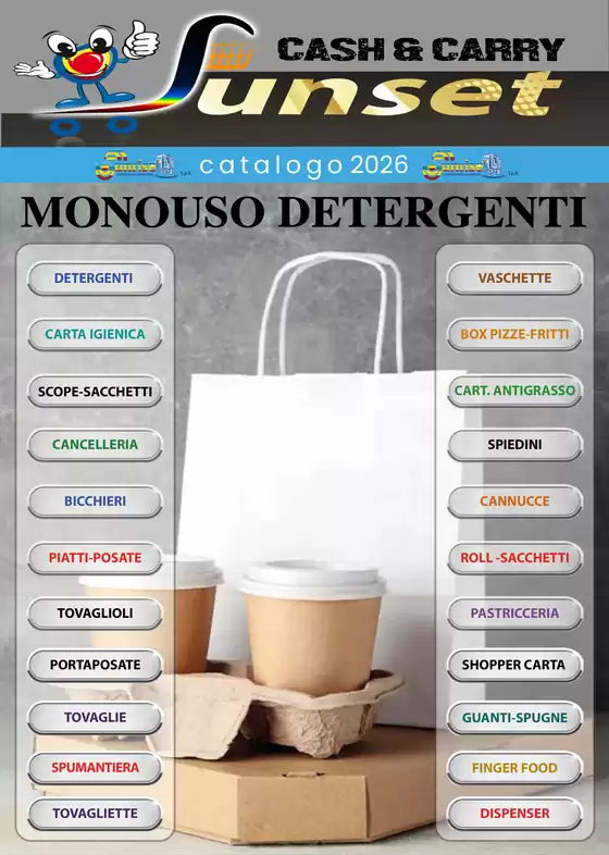 Volantino Sunset Cash&Carry a Isernia | Monouso detergenti | 2026-10-20T00:00:00.000Z - 2026-12-31T00:00:00.000Z