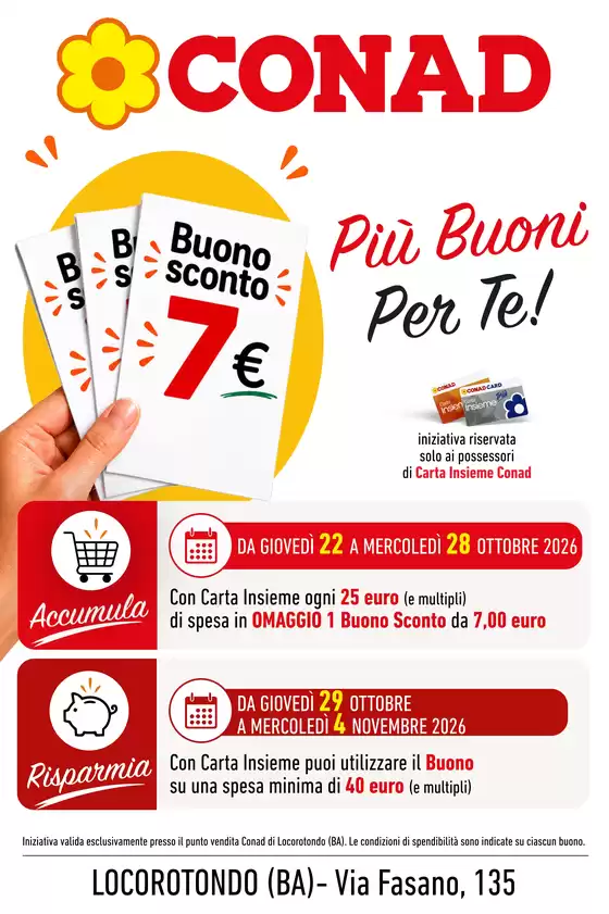 Volantino Conad | PIU' BUONI PER TE | 2026-10-22T00:00:00.000Z - 2026-10-28T00:00:00.000Z