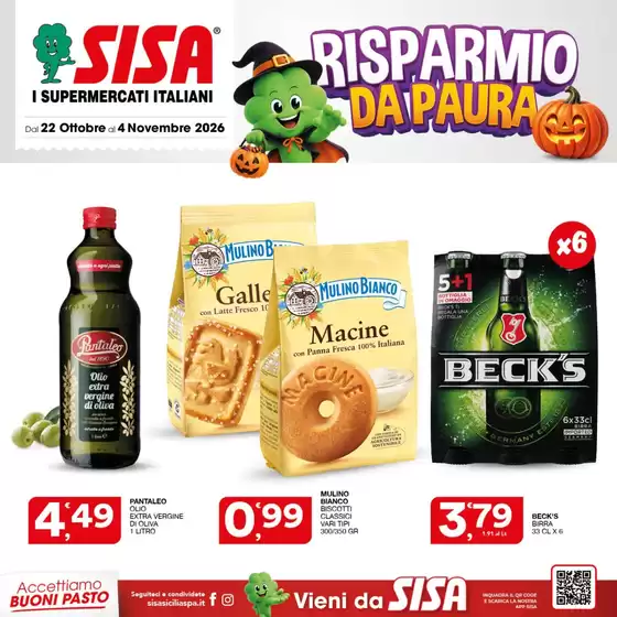 Volantino Sisa | Risparmio da paura | 2026-10-22T00:00:00.000Z - 2026-11-04T00:00:00.000Z