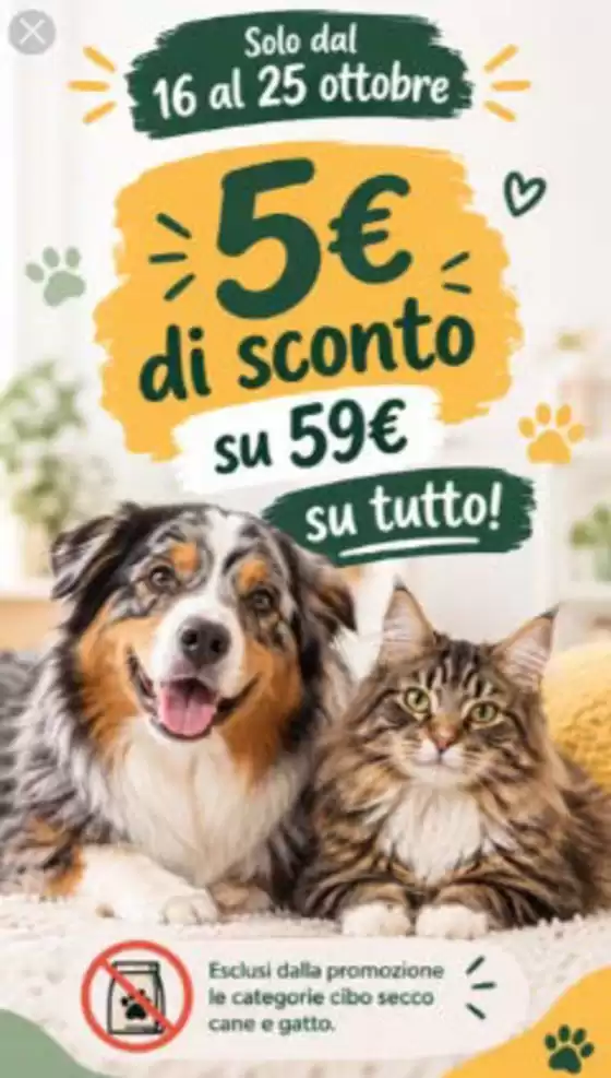 Volantino L'Ora degli Animali a Domodossola | 5€ di sconto su 59€ su tutto! | 2026-10-20T00:00:00.000Z - 2026-10-25T00:00:00.000Z