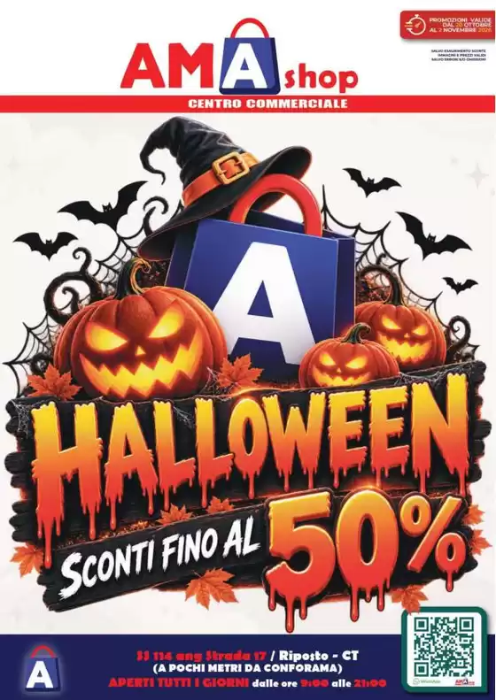 Volantino Amashop a Capaci | Halloween sconti fino al 50% | 2026-10-20T00:00:00.000Z - 2026-11-02T00:00:00.000Z