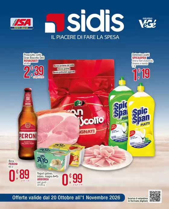 Volantino Sidis a Serri | Il piacere di fare la spesa | 2026-10-20T00:00:00.000Z - 2026-11-01T00:00:00.000Z