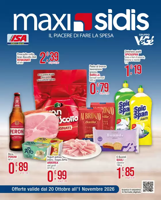 Volantino Sidis a Thiene | Il piacere di fare la spesa | 2026-10-20T00:00:00.000Z - 2026-11-01T00:00:00.000Z