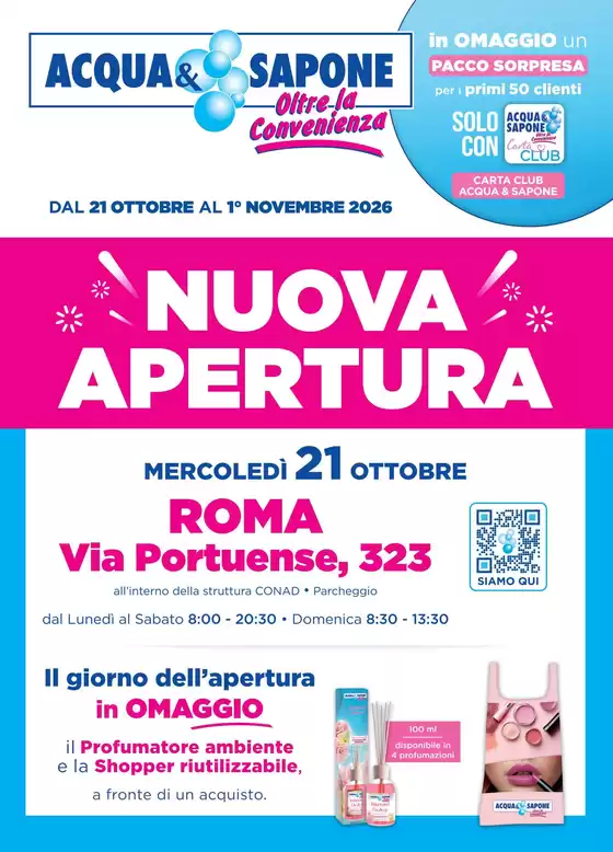Volantino Acqua & Sapone | Nuova Apertura | 2026-10-21T00:00:00.000Z - 2026-11-01T00:00:00.000Z