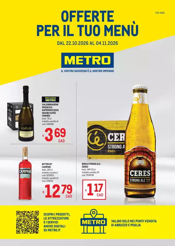 Volantino Metro | Offerte per il tuo menù - AREA 5 | 2026-10-22T00:00:00.000Z - 2026-11-04T00:00:00.000Z