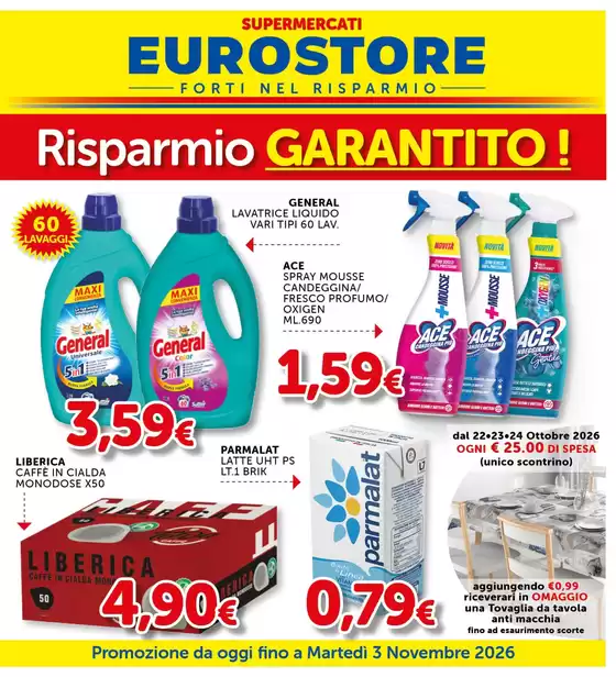 Volantino Supermercati Eurostore | Risparmio garantito! | 2026-10-21T00:00:00.000Z - 2026-11-03T00:00:00.000Z