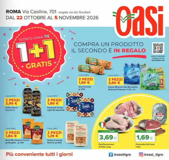 Volantino Oasi | 1+1 gratis | 2026-10-22T00:00:00.000Z - 2026-11-05T00:00:00.000Z