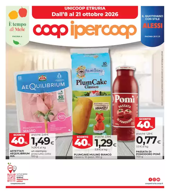 Volantino Ipercoop | Dall’8 al 21 ottobre 2026 | 2026-10-08T00:00:00.000Z - 2026-10-21T00:00:00.000Z