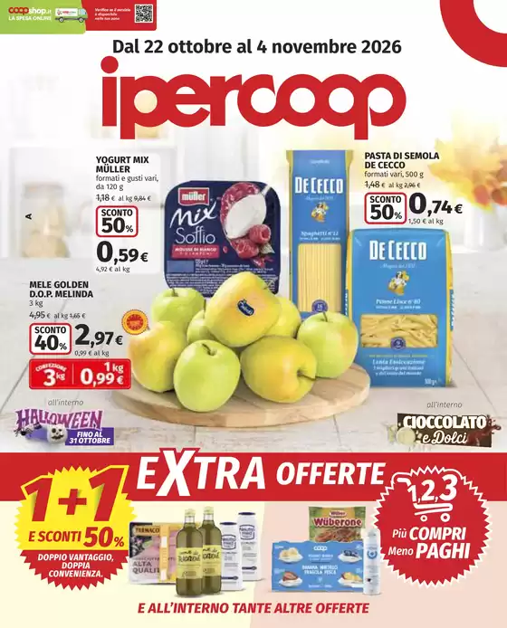 Volantino Ipercoop a Pioltello | Extra offerte | 2026-10-22T00:00:00.000Z - 2026-11-04T00:00:00.000Z