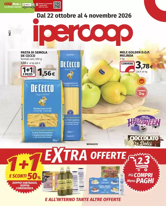 Volantino Ipercoop a Castellafiume | Extra offerte | 2026-10-22T00:00:00.000Z - 2026-11-04T00:00:00.000Z