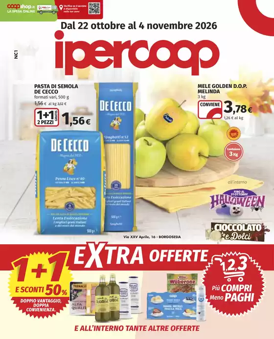 Volantino Ipercoop a Boccioleto | Extra offerte | 2026-10-22T00:00:00.000Z - 2026-11-04T00:00:00.000Z