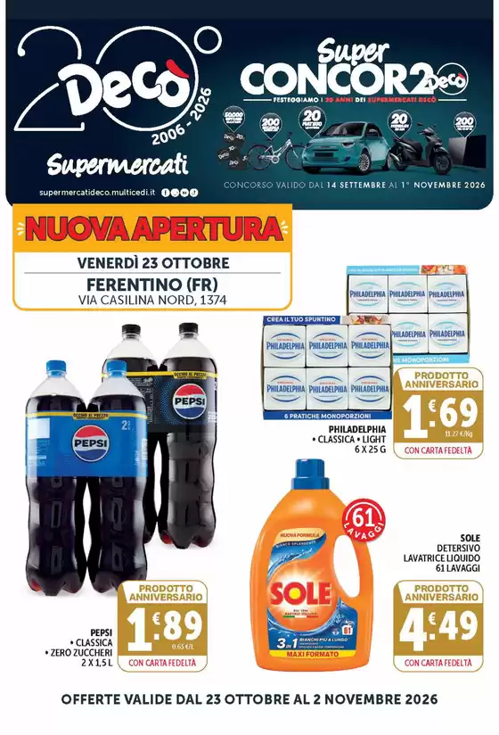 Volantino Decò a Ferentino | Super concor2o | 2026-10-23T00:00:00.000Z - 2026-11-02T00:00:00.000Z