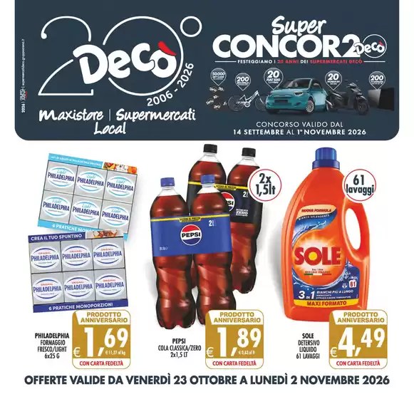 Volantino Decò | Super concor2o. | 2026-10-23T00:00:00.000Z - 2026-11-02T00:00:00.000Z