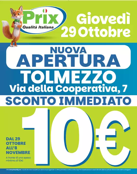 Volantino Prix a Sottomarina | Nuova apertura | 2026-10-29T00:00:00.000Z - 2026-11-08T00:00:00.000Z