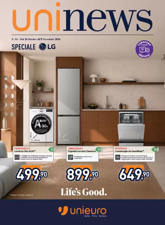 Volantino Unieuro a Cona | Speciale Grandi elettrodomestici LG da Unieuro! | 2026-10-26T00:00:00.000Z - 2026-11-08T00:00:00.000Z