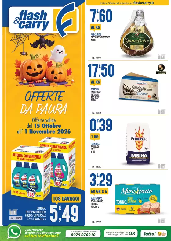 Volantino Flash & Carry | Flash Carry CASH - Offerte valide dal 15 Ottobre all 1 Novembre | 2026-10-15T00:00:00.000Z - 2026-11-01T00:00:00.000Z