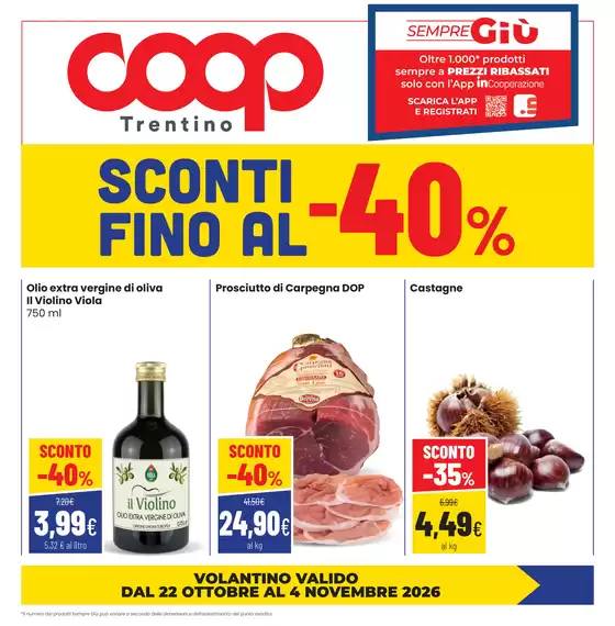 Volantino Coop a Pedrengo | SCONTI fino al 40% | 2026-10-22T00:00:00.000Z - 2026-11-04T00:00:00.000Z