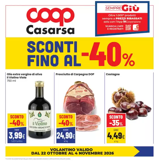 Volantino Coop a Cordovado | SCONTI fino al 40% | 2026-10-22T00:00:00.000Z - 2026-11-04T00:00:00.000Z