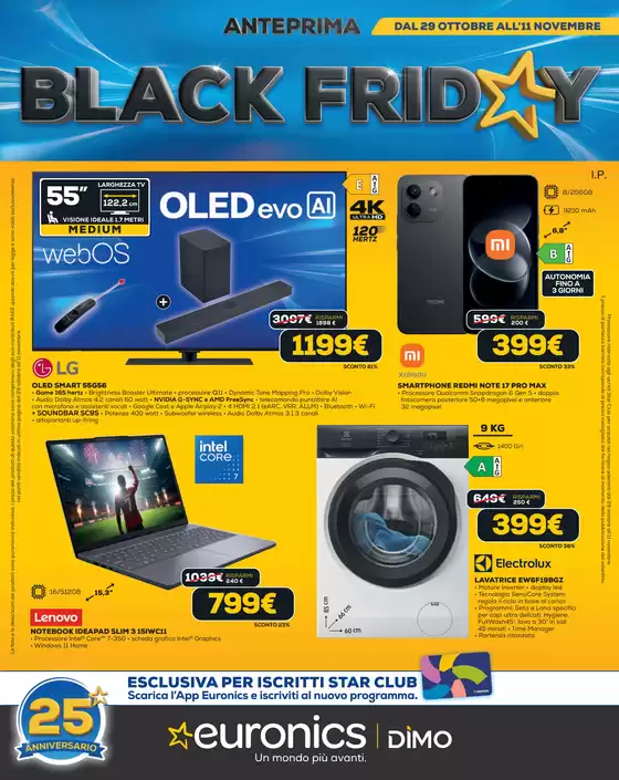Volantino Euronics a Rivalba | Anteprima Black Friday | 2026-10-29T00:00:00.000Z - 2026-11-11T00:00:00.000Z