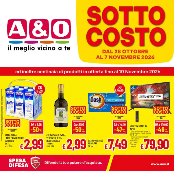 Volantino A&O a Malo | Sottocosto | 2026-10-28T00:00:00.000Z - 2026-11-10T00:00:00.000Z