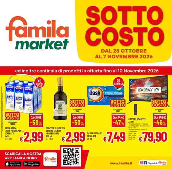 Volantino Famila Market | SOTTOCOSTO SOTTOPREZZO | 2026-10-28T00:00:00.000Z - 2026-11-10T00:00:00.000Z