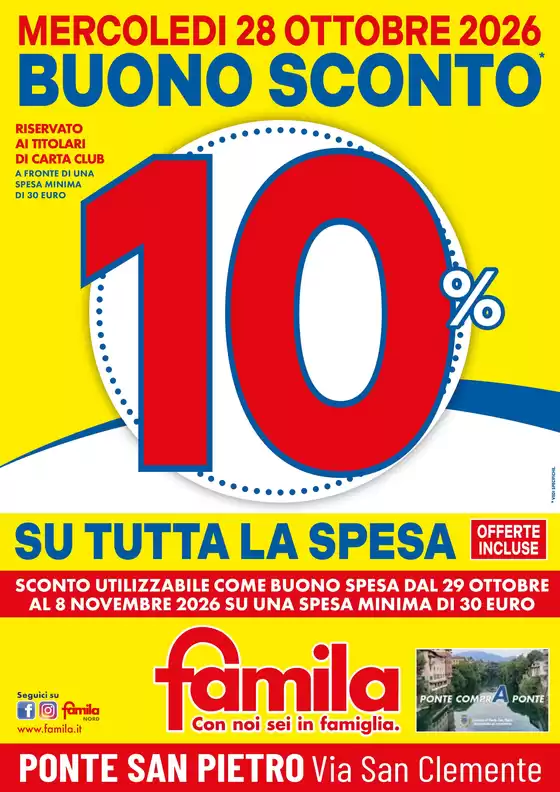 Volantino Famila | BUONO SCONTO 10% | 2026-10-28T00:00:00.000Z - 2026-10-28T00:00:00.000Z