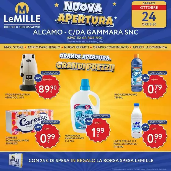 Volantino Le Mille | Nuova apertura | 2026-10-24T00:00:00.000Z - 2026-11-15T00:00:00.000Z