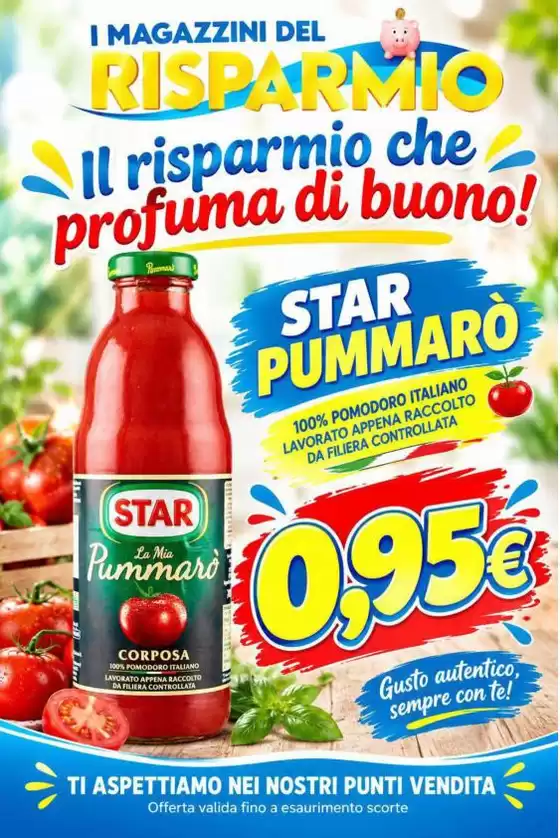 Volantino Magazzini del Risparmio | Star pummaro | 2026-10-26T00:00:00.000Z - 2026-11-01T00:00:00.000Z
