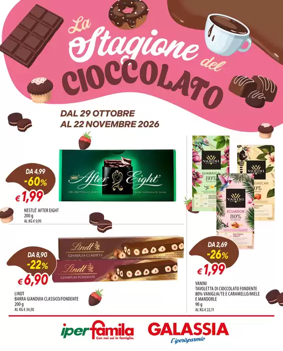 Volantino Galassia a Barge | La stagione del cioccolato | 2026-10-29T00:00:00.000Z - 2026-11-22T00:00:00.000Z