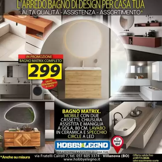 Volantino Hobby & Legno | L'arredo bagno di design per casa tua | 2026-10-27T00:00:00.000Z - 2026-11-07T00:00:00.000Z