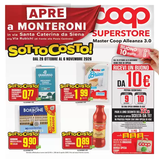 Volantino Superstore Coop a Cherasco | Sottocosto! | 2026-10-28T00:00:00.000Z - 2026-11-06T00:00:00.000Z