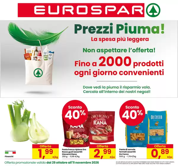 Volantino Eurospar a Cordenons | SUPER SCONTI | 2026-10-29T00:00:00.000Z - 2026-11-11T00:00:00.000Z