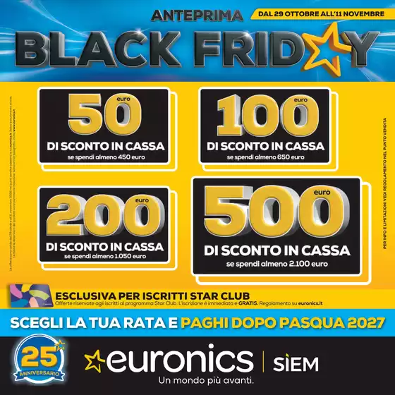 Volantino Euronics | Anteprima Black Friday | 2026-10-29T00:00:00.000Z - 2026-11-11T00:00:00.000Z
