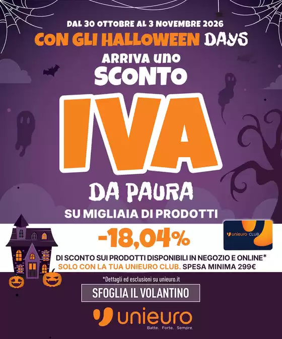 Volantino Unieuro a Carbonate | NO IVA da Unieuro! | 2026-10-30T00:00:00.000Z - 2026-11-03T00:00:00.000Z