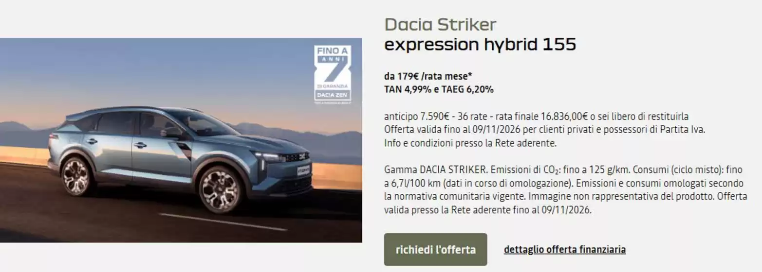 Volantino Dacia a Melilli | Dacia Striker | 2026-10-27T00:00:00.000Z - 2026-11-09T00:00:00.000Z