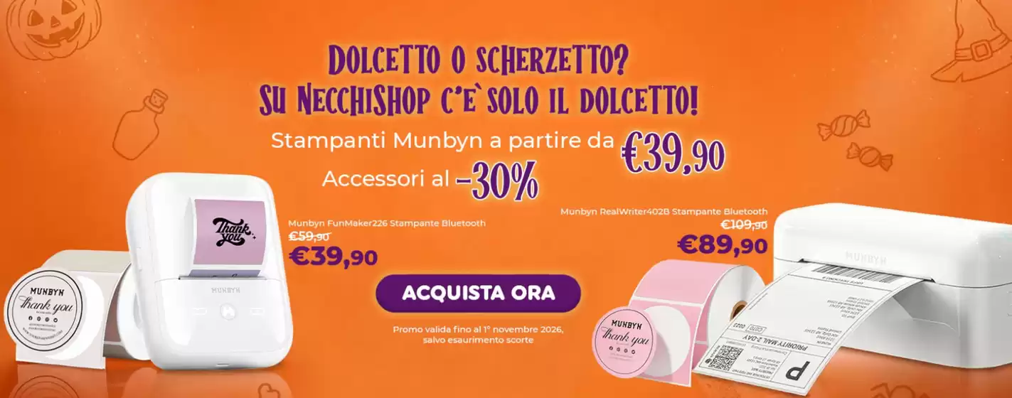 Volantino Necchi a Govone | Dolcetto o scherzetto? Su necchishop c'e solo il dolcetto! | 2026-10-27T00:00:00.000Z - 2026-11-01T00:00:00.000Z
