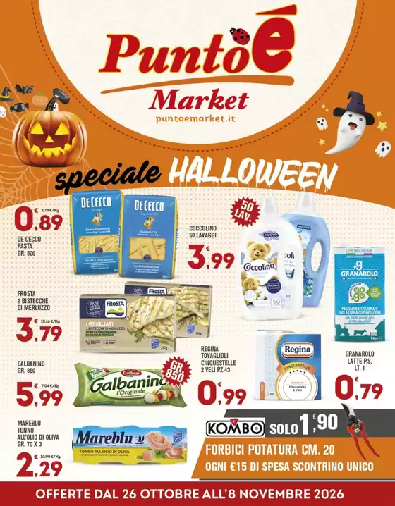 Volantino Punto è Market a Monte San Biagio | Speciale halloween | 2026-10-26T00:00:00.000Z - 2026-11-08T00:00:00.000Z
