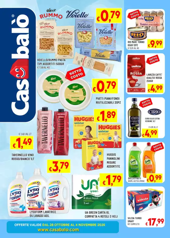Volantino Casabalò | OFFERTE VALIDE DAL 28 OTTOBRE AL 4 NOVEMBRE 2026 | 2026-10-28T00:00:00.000Z - 2026-11-04T00:00:00.000Z