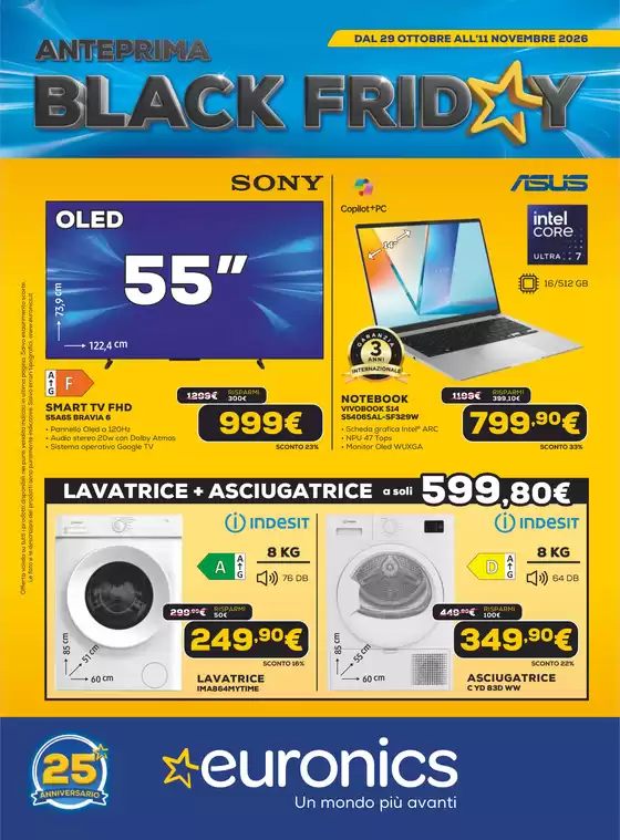 Volantino Euronics a Stroncone | Anteprima Black Friday | 2026-10-29T00:00:00.000Z - 2026-11-11T00:00:00.000Z