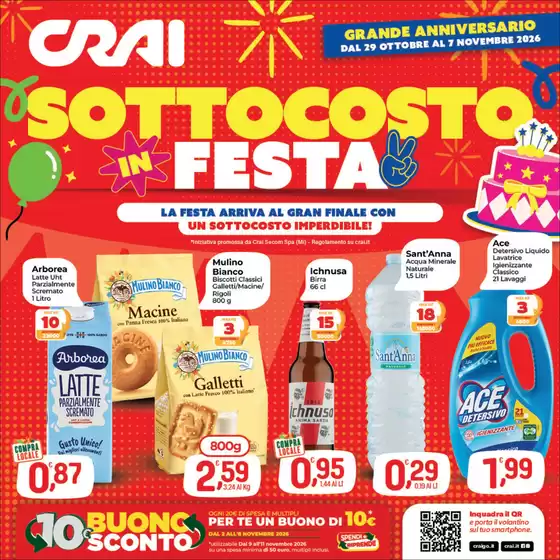 Volantino Crai a Silanus | Sottocosto in festa | 2026-10-29T00:00:00.000Z - 2026-11-07T00:00:00.000Z