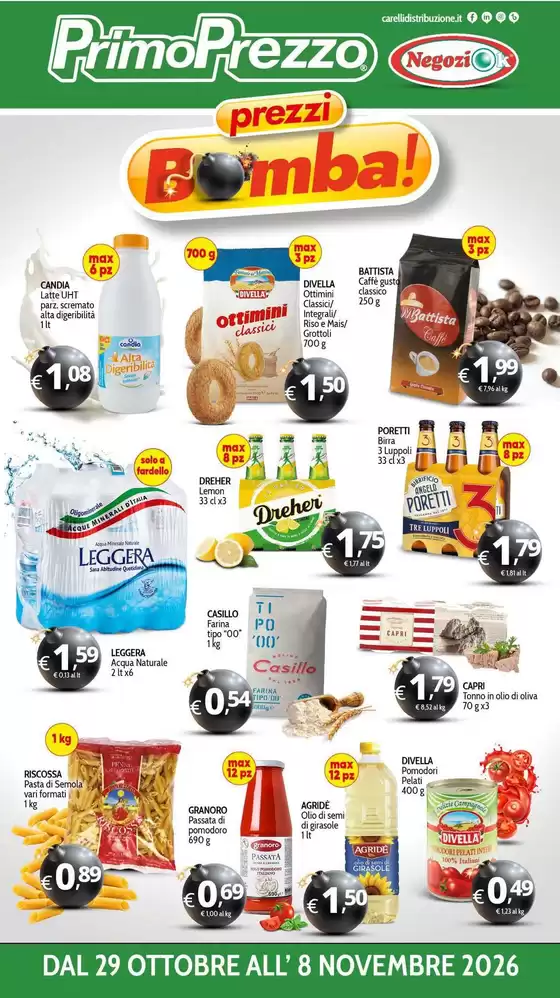 Volantino PrimoPrezzo a Motteggiana | Prezzi bomba | 2026-10-29T00:00:00.000Z - 2026-11-08T00:00:00.000Z