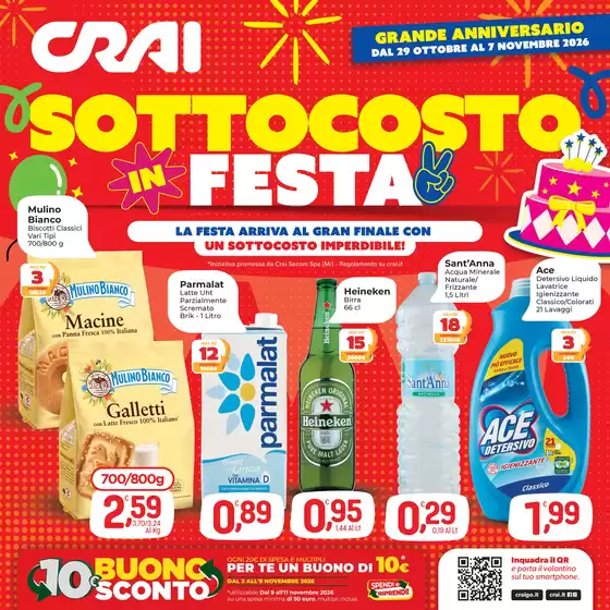 Volantino Crai a Collegno | Sottocosto in festa | 2026-10-29T00:00:00.000Z - 2026-11-07T00:00:00.000Z