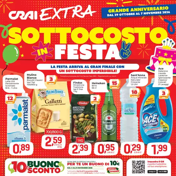 Volantino Crai a Ossago Lodigiano | Sottocosto in festa | 2026-10-29T00:00:00.000Z - 2026-11-07T00:00:00.000Z