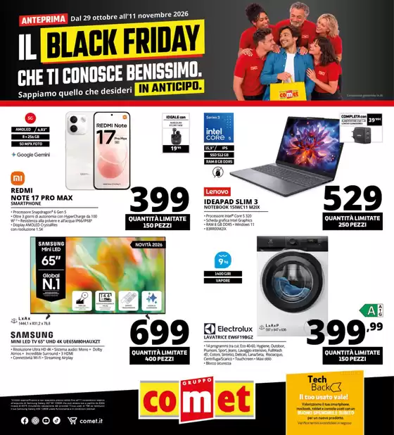 Volantino Comet | Anteprima Black Friday da Comet! | 2026-10-29T00:00:00.000Z - 2026-11-11T00:00:00.000Z