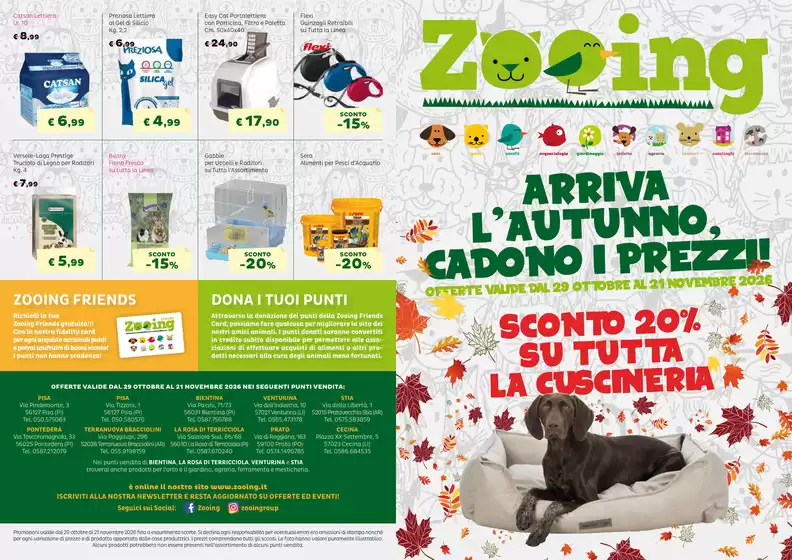 Volantino Zooing a San Salvo | BOZZA05.10.2026pieghevole zooing offerte | 2026-10-29T00:00:00.000Z - 2026-11-21T00:00:00.000Z